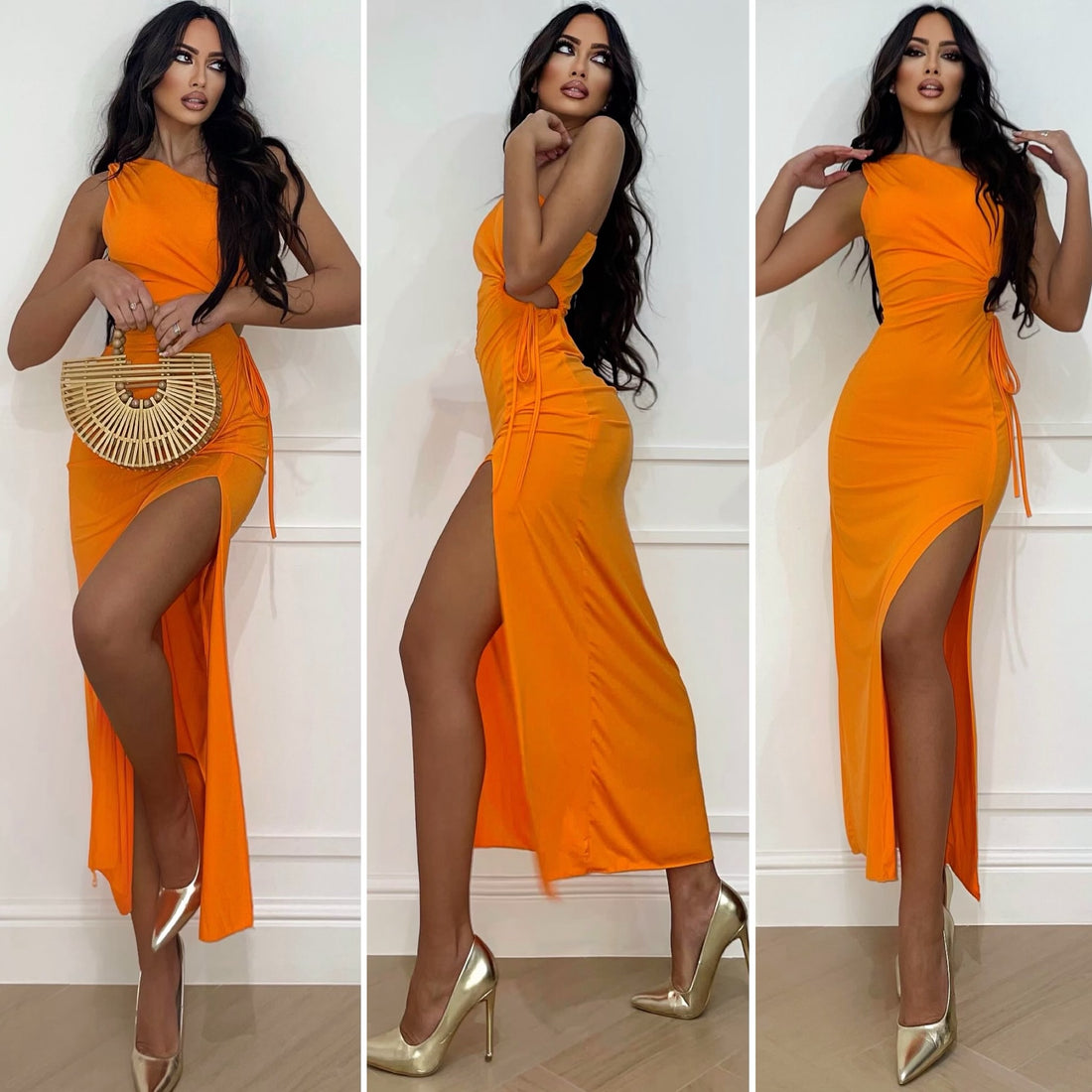 Abito pesca con arricciatura - R.a. Boutique 