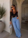 Body a rete con strass e fori - R.a. Boutique