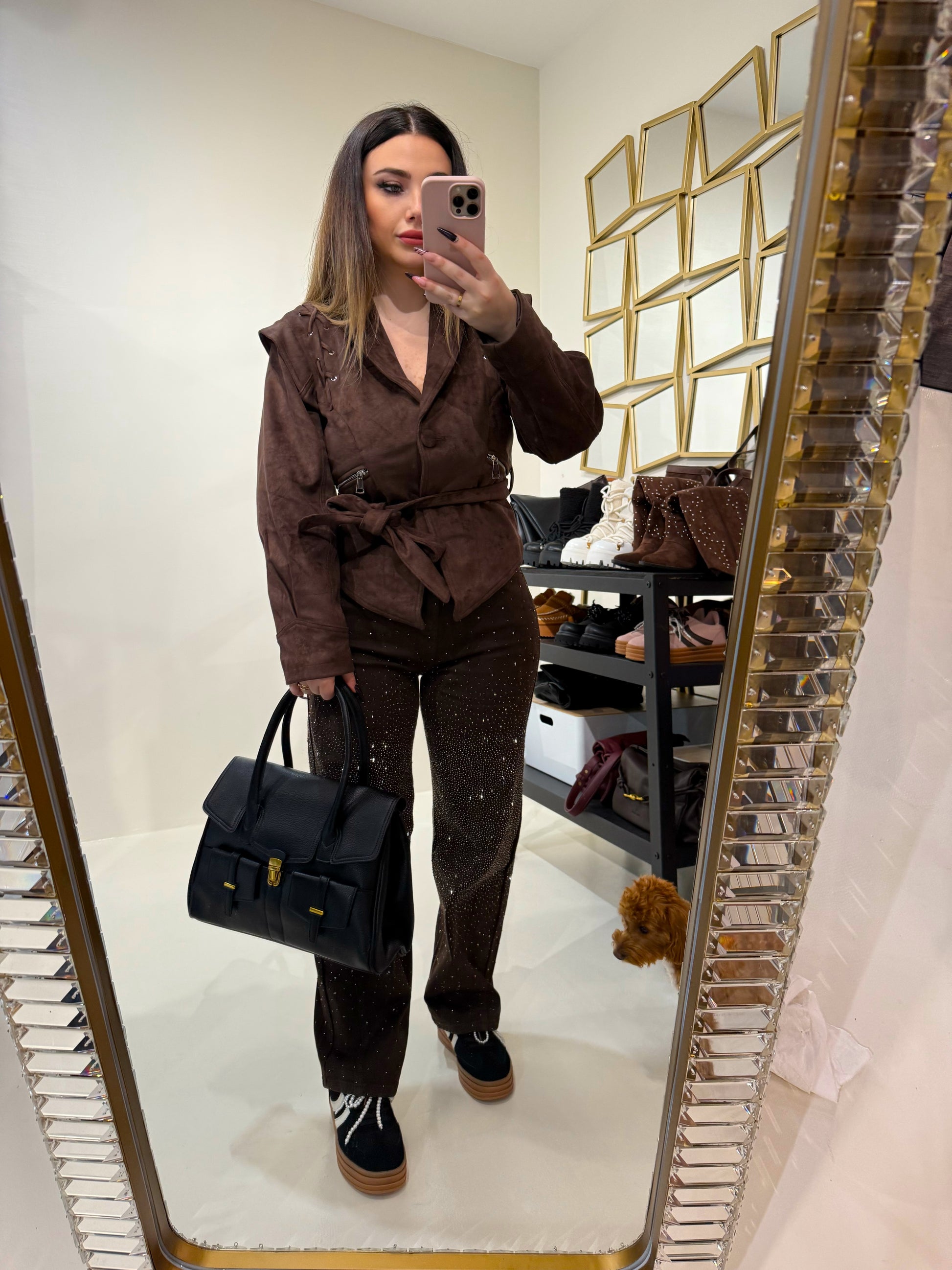 Giacca in Suede con Cintura - R.a. Boutique