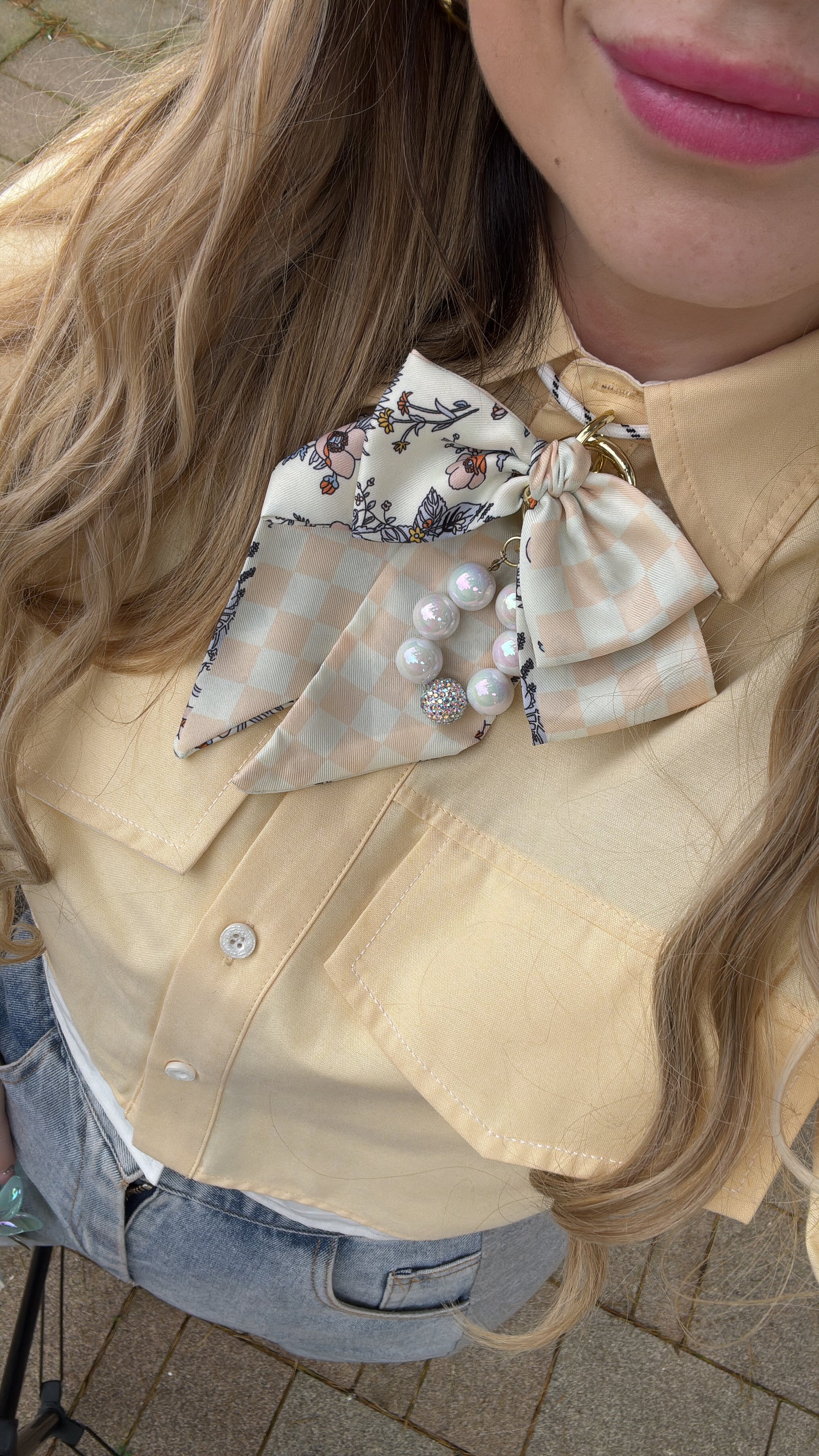 Camicia gialla con dettaglio bianco - R.a. Boutique