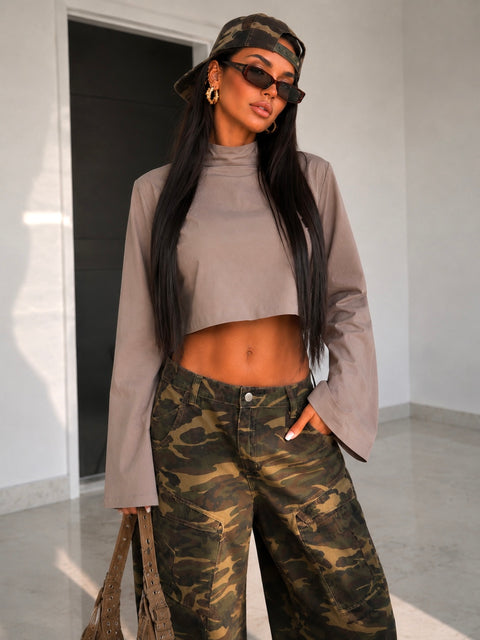 Maglia Crop Power Shoulder