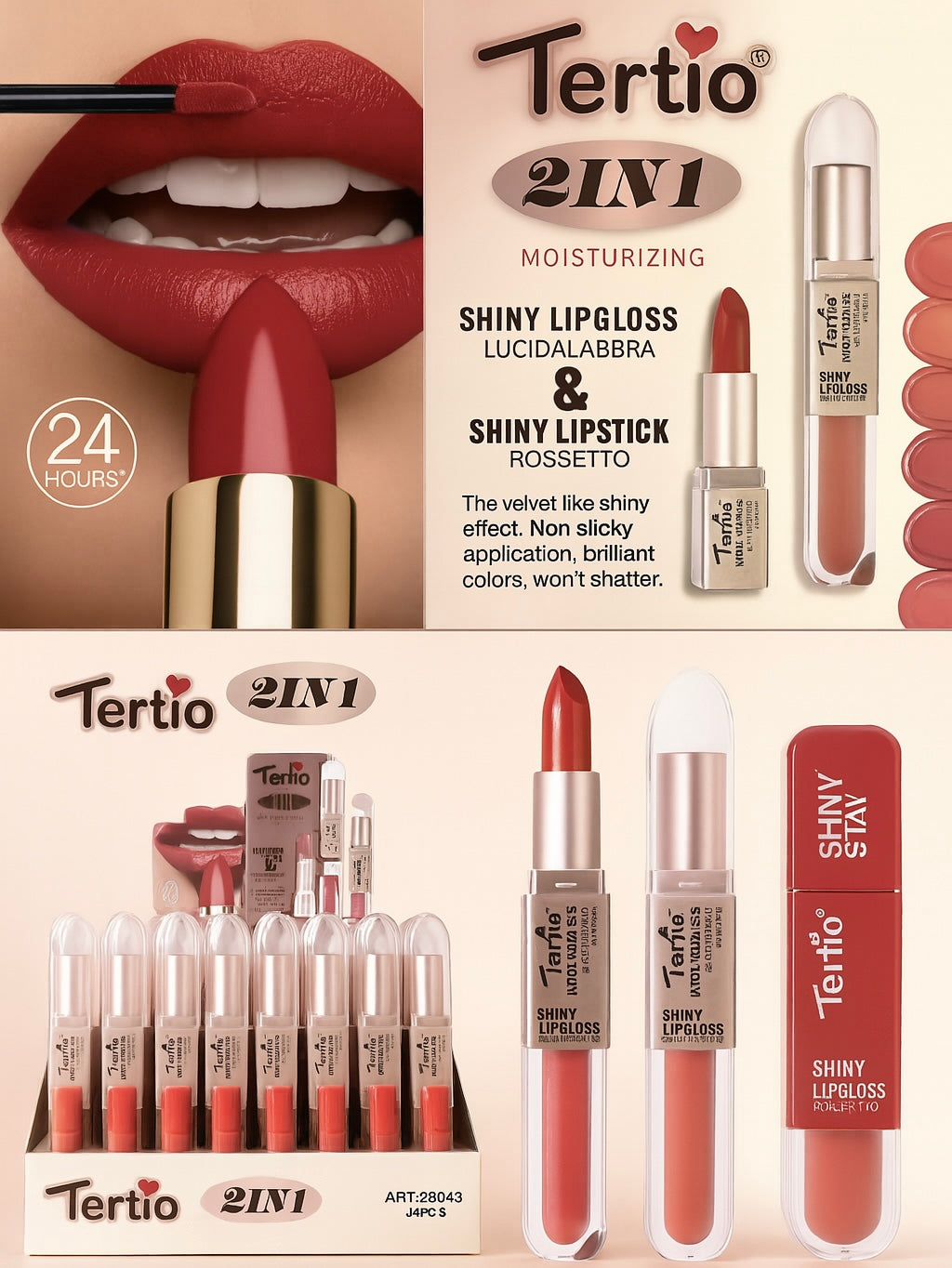 Shiny Lipstick 2 in 1 - R.a. Boutique