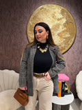 Blazer pied de poule nero beige - R.a. Boutique