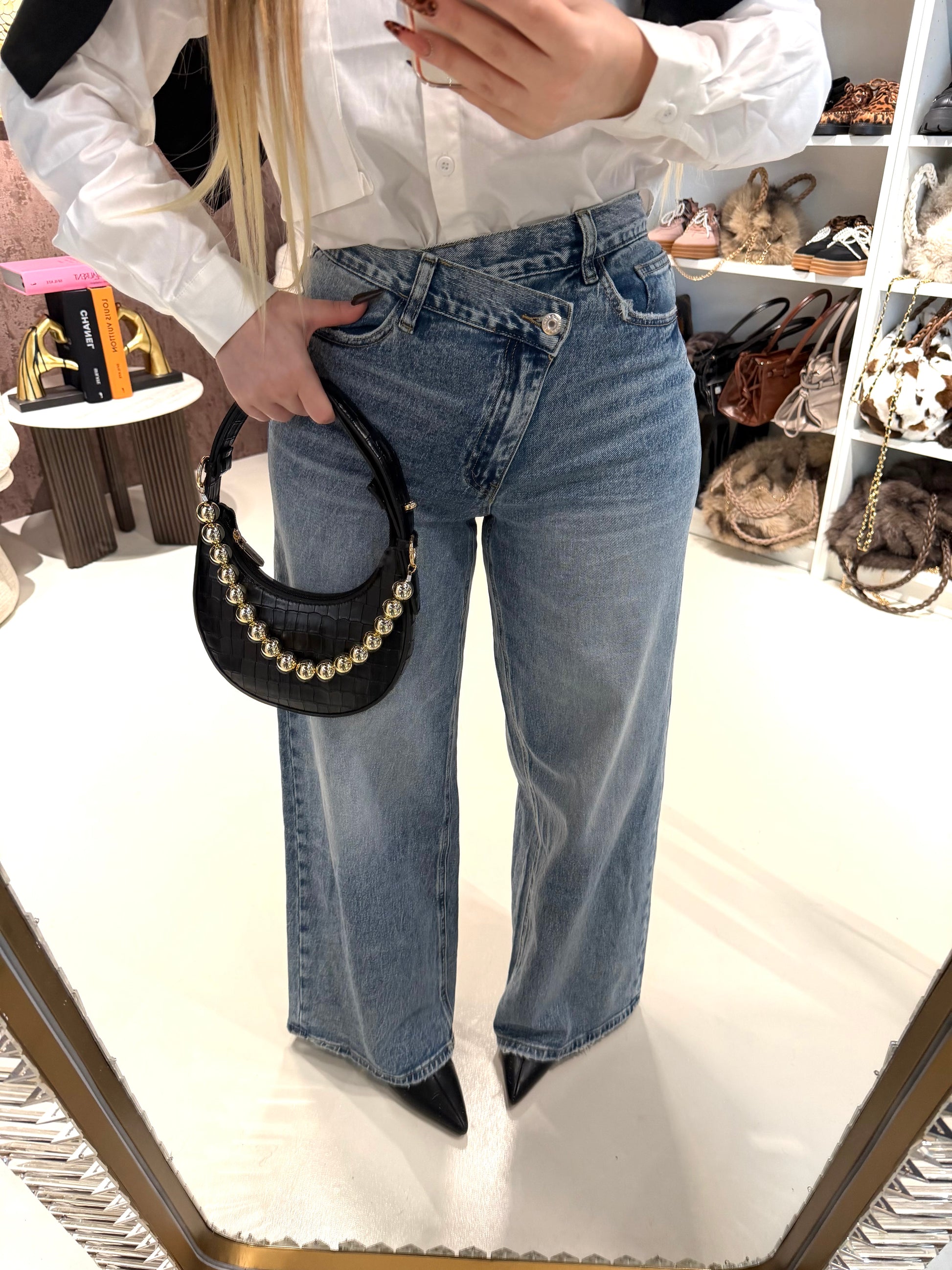 Jeans a Vita Asimmetrica Twist Up - R.a. Boutique