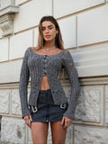 Maglione con bottoni nero/ grigio - R.a. Boutique 