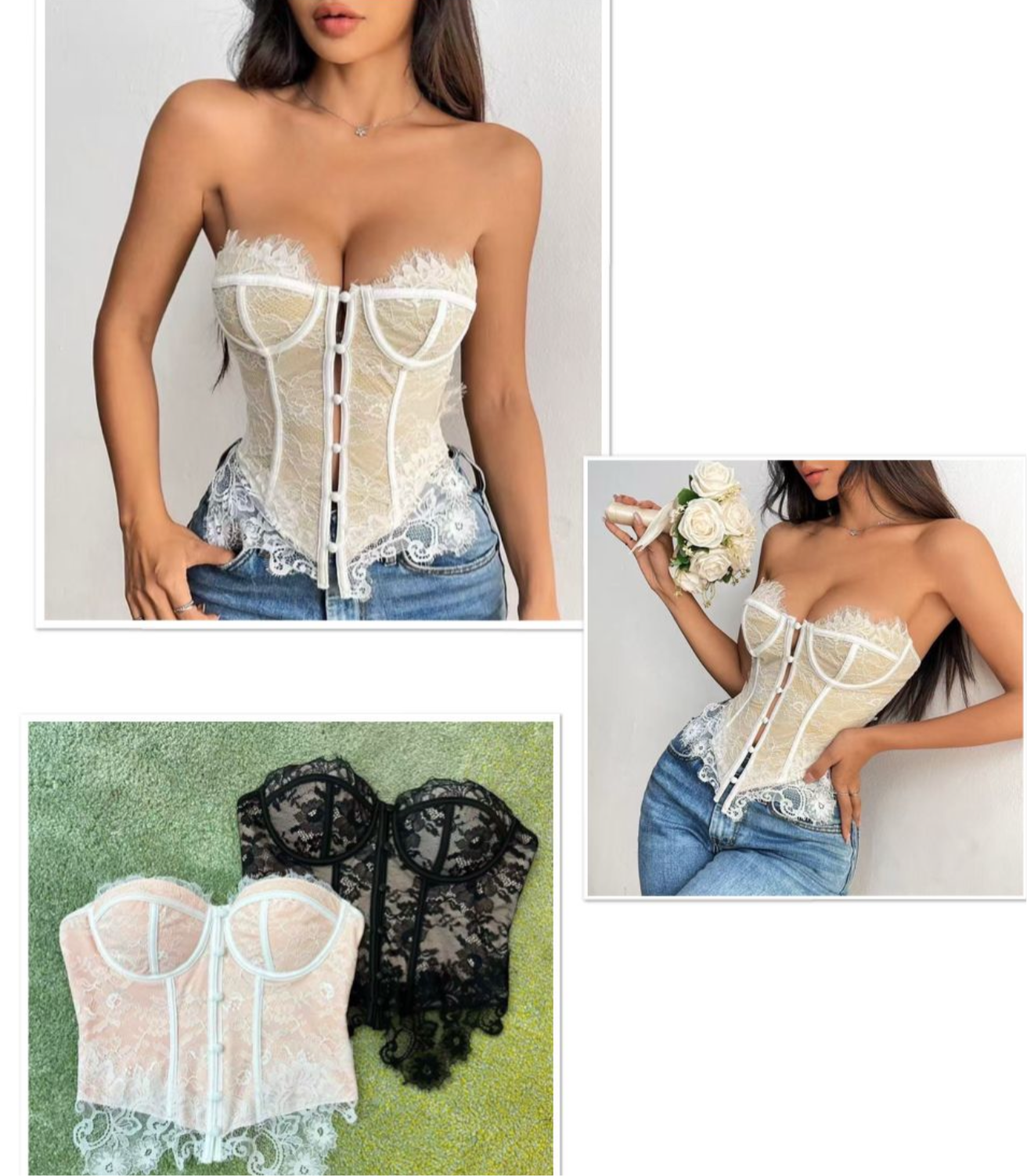 Corpino con pizzo - R.a. Boutique