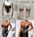 Corpetto bianco nude in pizzo - R.a. Boutique