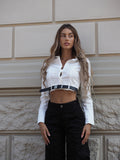 Camicia crop con cintura - R.a. Boutique 