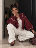 Jeans con brillantini e pizzo bianco - R.a. Boutique