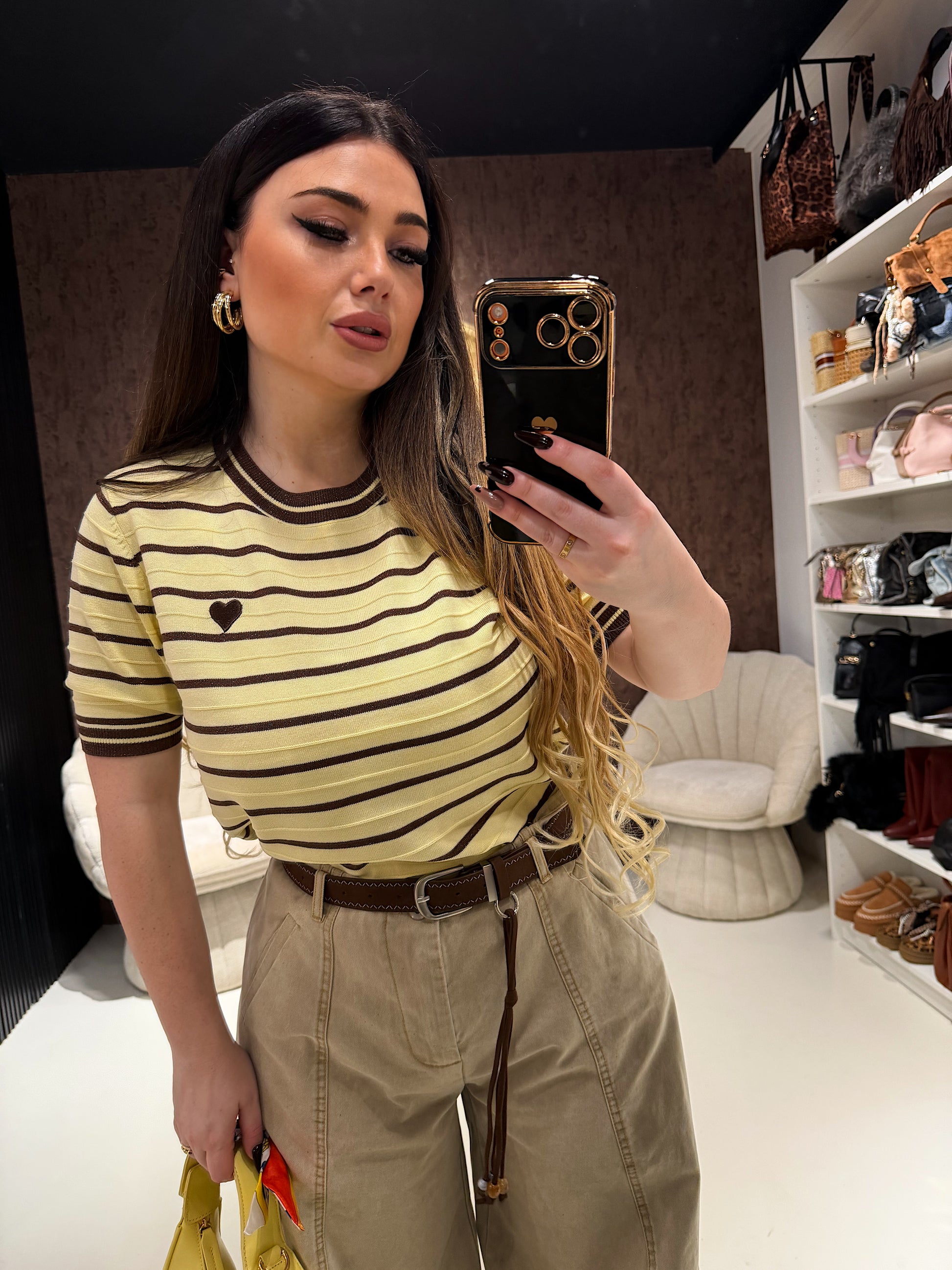 Maglia Knit Stripes Heart - R.a. Boutique