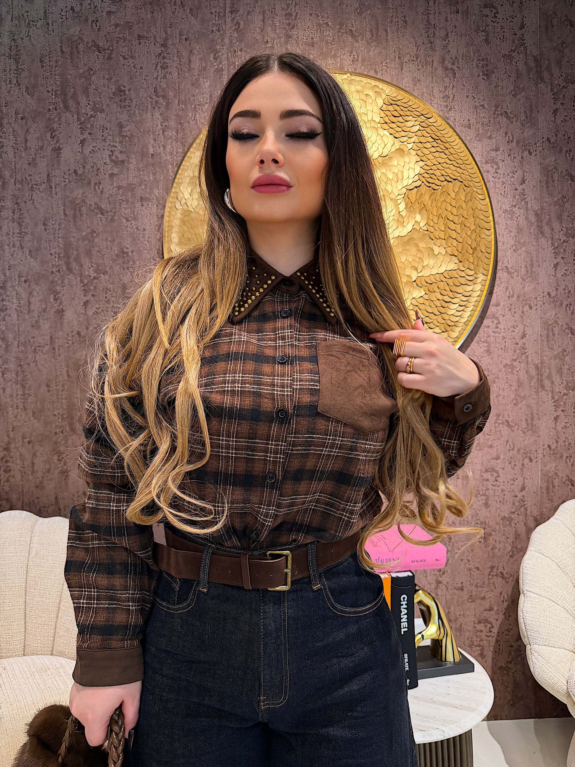 Camicia Rockwood a Quadri con Borchie - R.a. Boutique