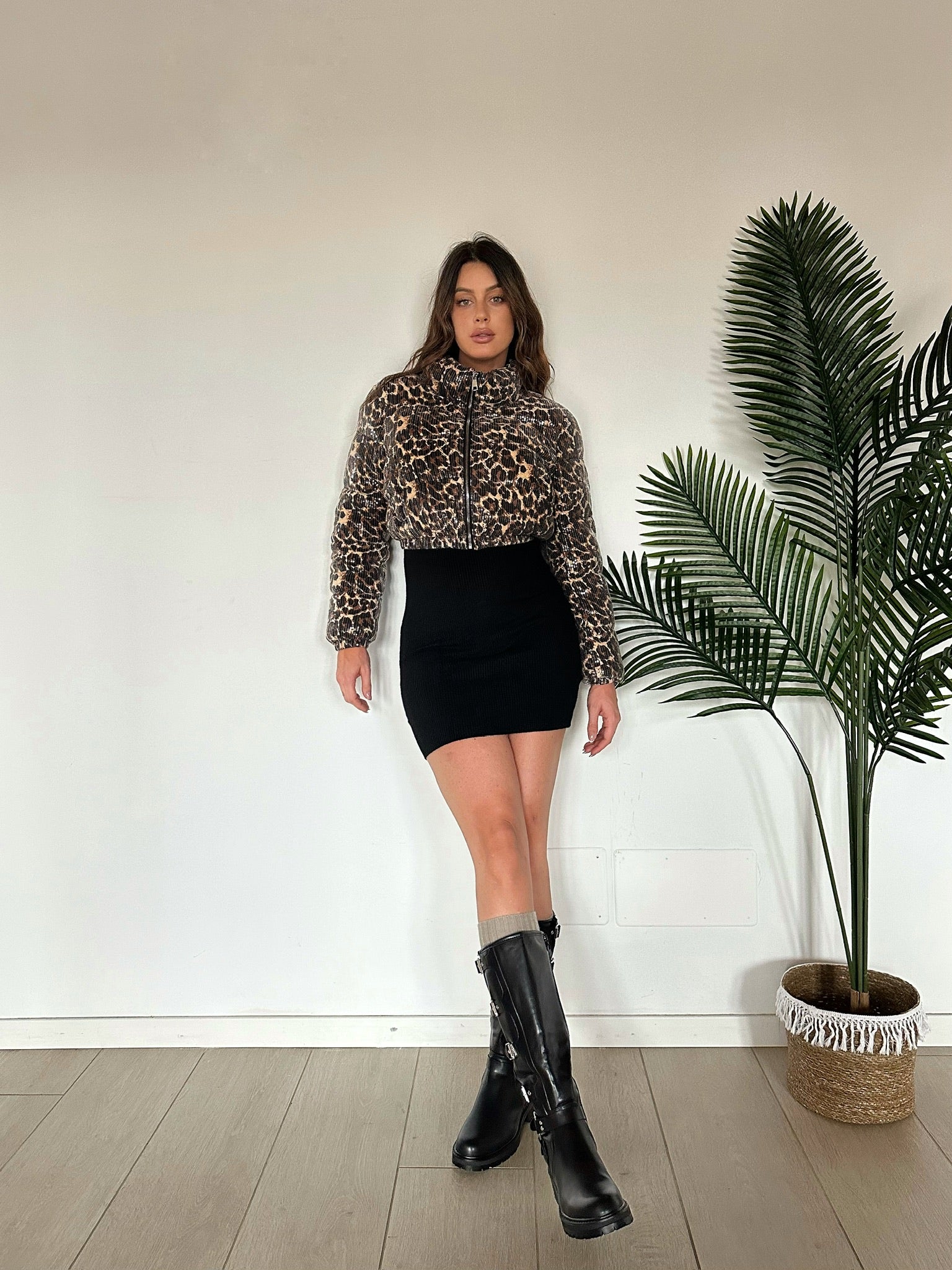 Bomber con paillettes animalier - R.a. Boutique 