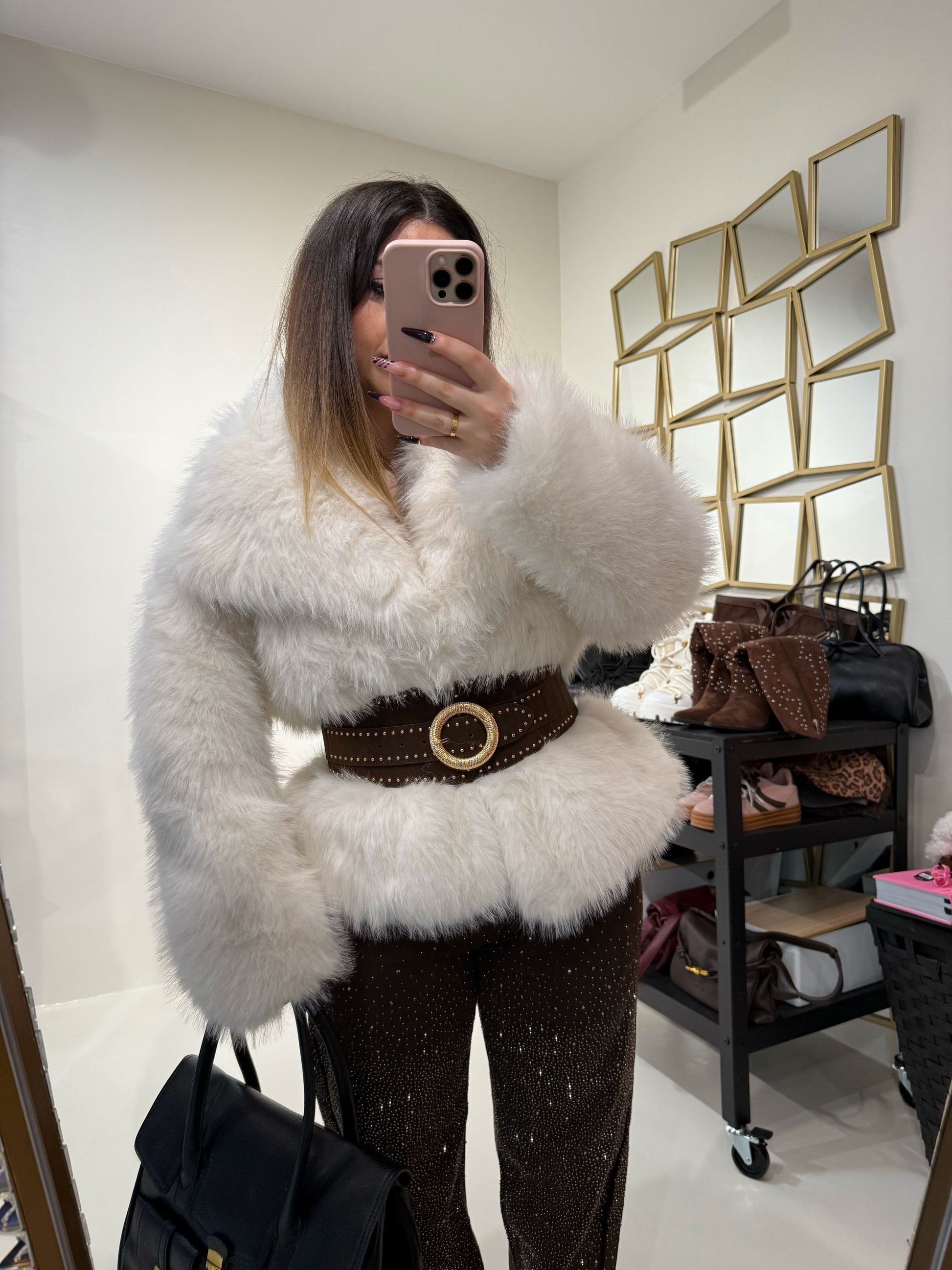 Giacca in Eco-Pelliccia Bianca - R.a. Boutique