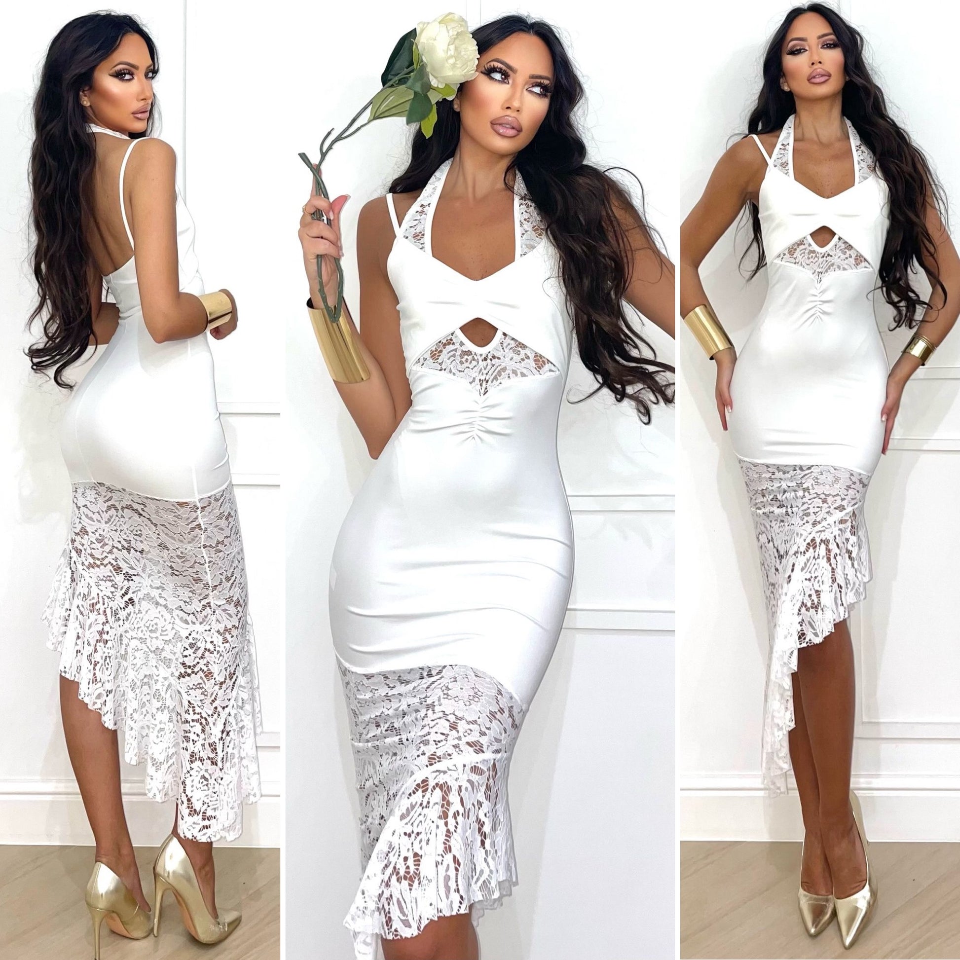 Abito white lace sirena - R.a. Boutique