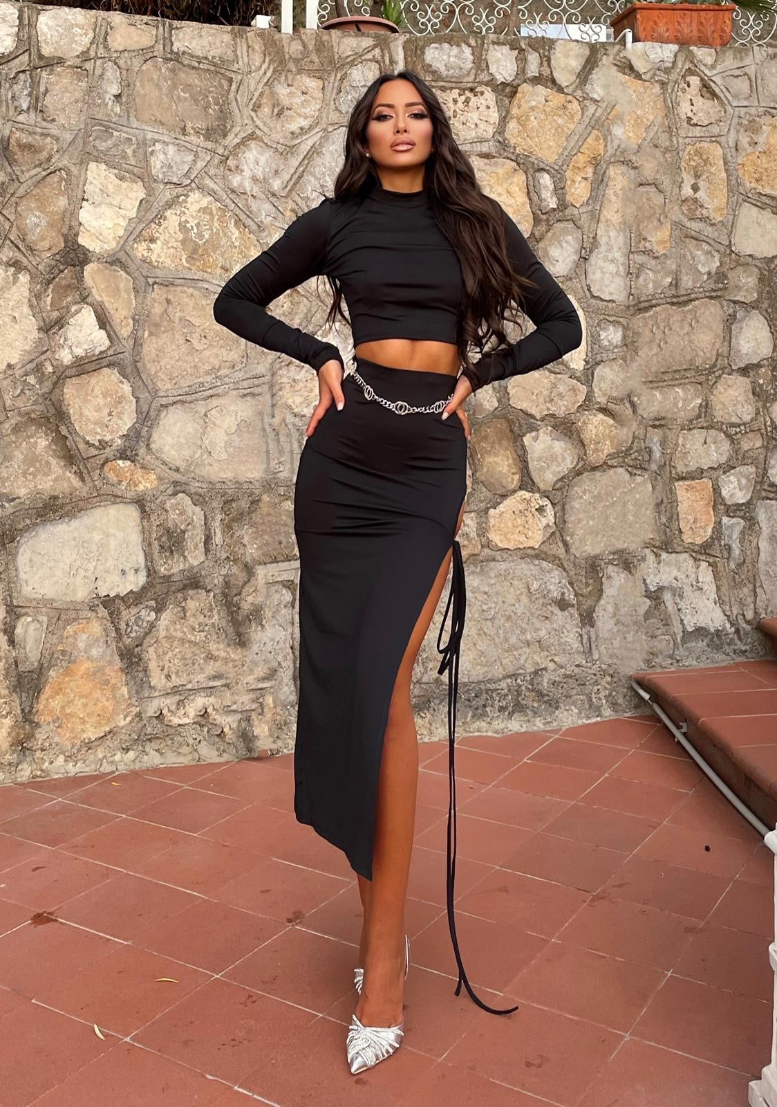 Completo top e gonna con spacco - R.a. Boutique 