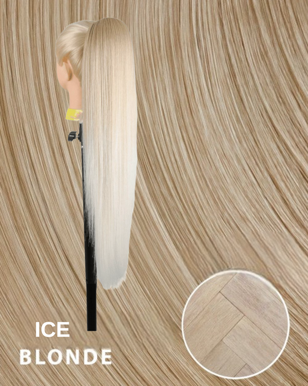 #103/60 coleta lisa con cordón Degradè Ice Blonde