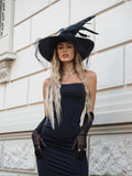 Cappello nero con piume (Strega Halloween) - R.a. Boutique 