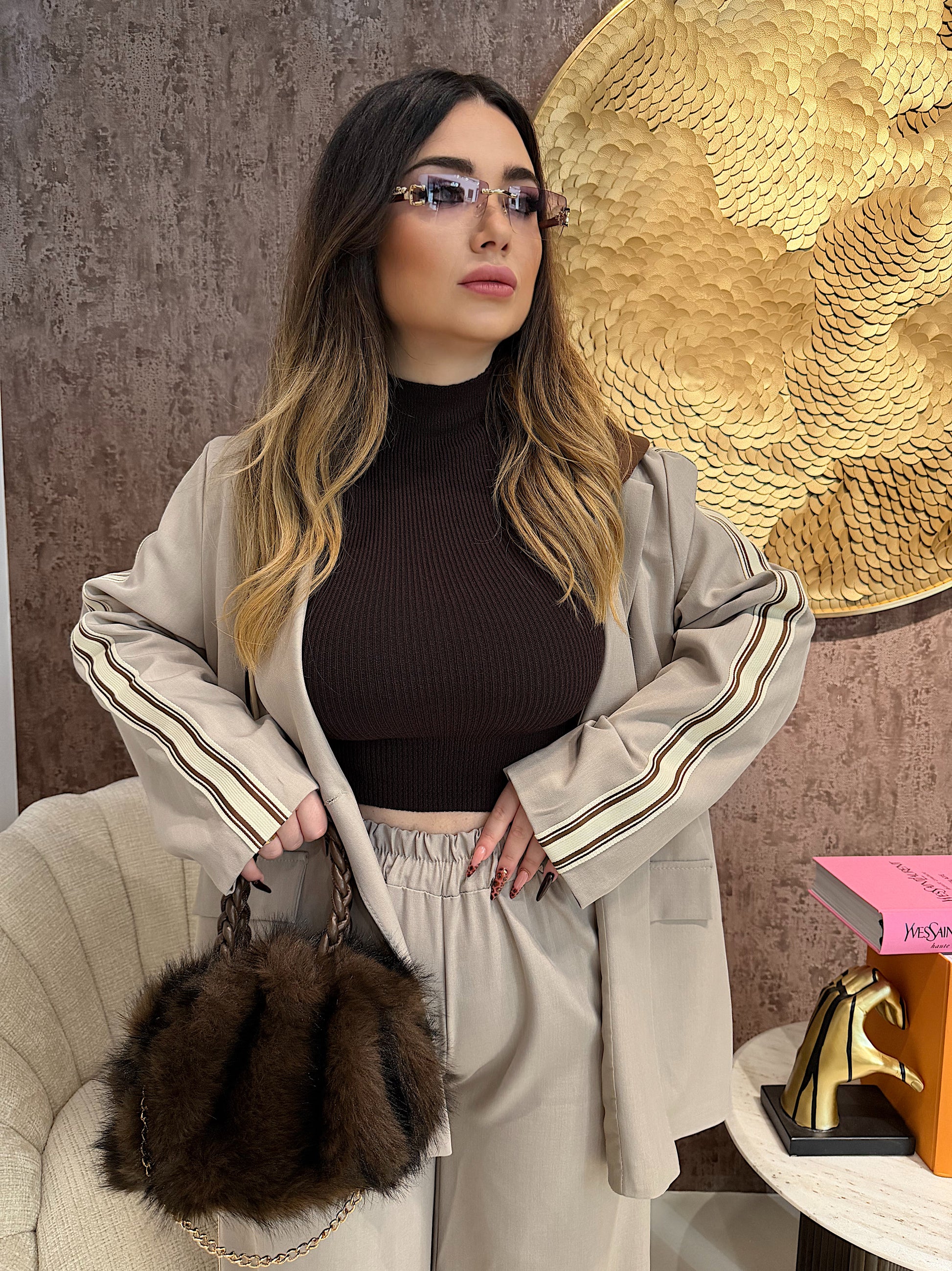 Completo Urban Chic con Cappuccio Marrone - R.a. Boutique