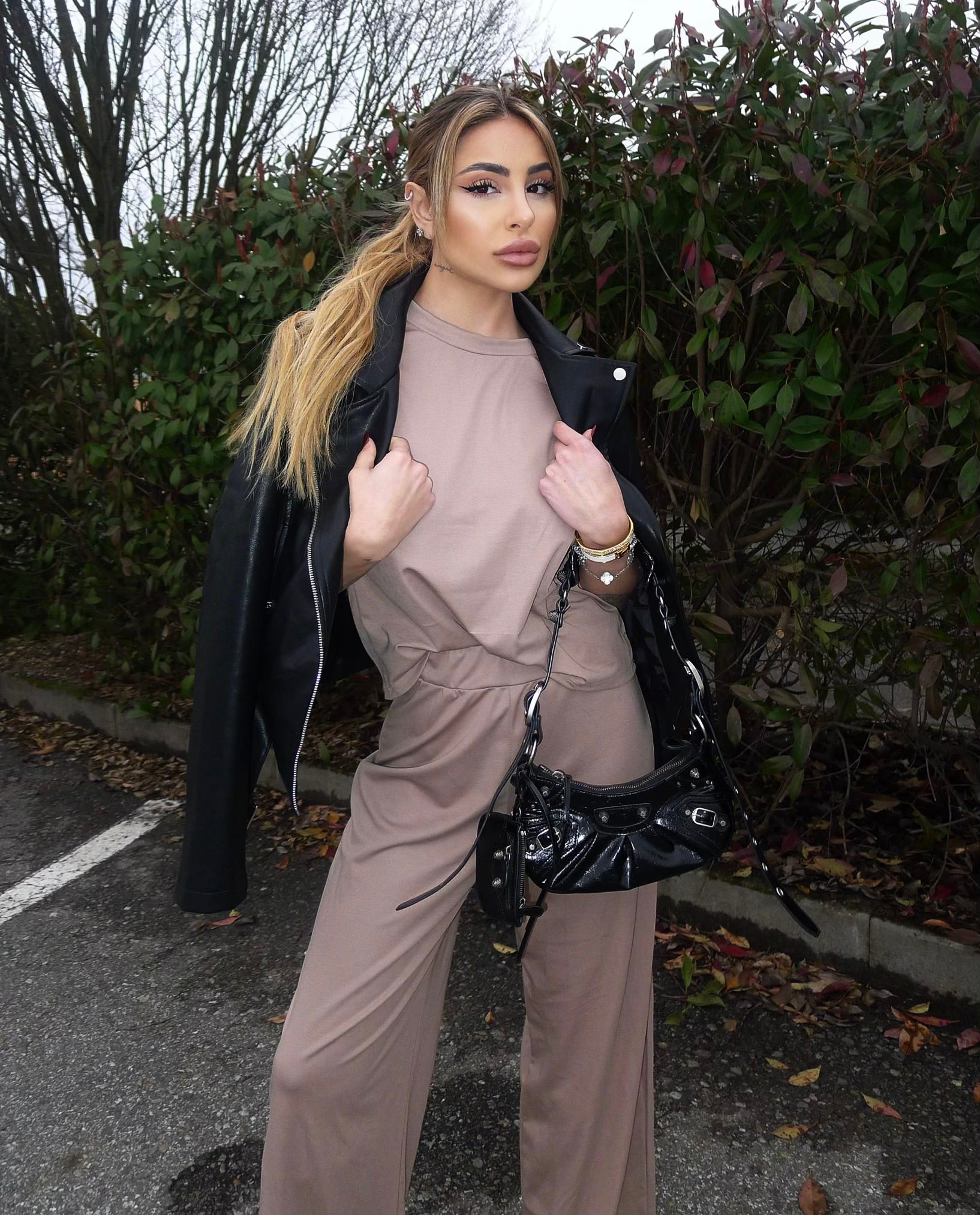 Giacca in ecopelle oversize nera - R.a. Boutique