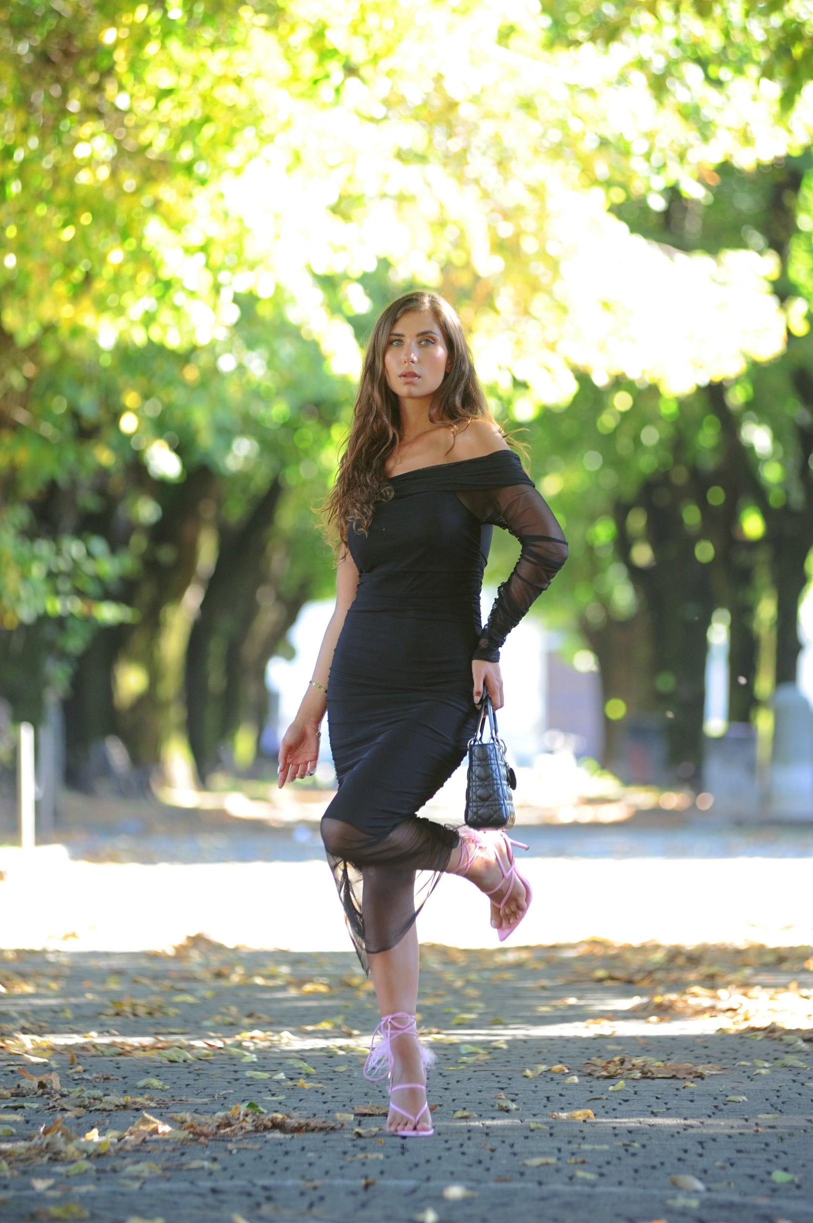 Abito midi monospalla in velo - R.a. Boutique 