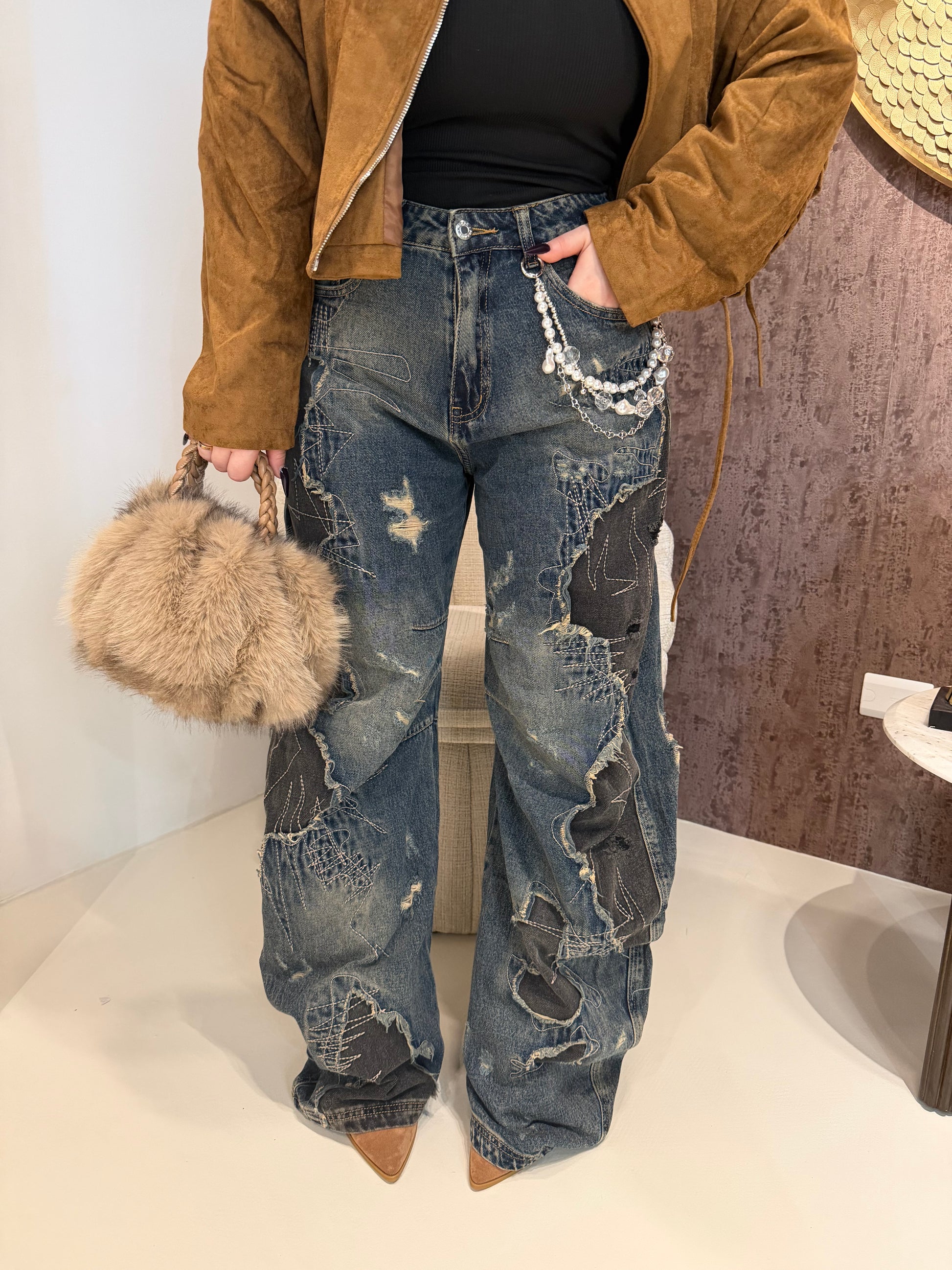 Jeans Ballon con Catenina - R.a. Boutique