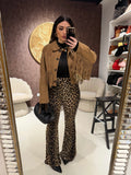 Pantalone a zampa animalier - R.a. Boutique