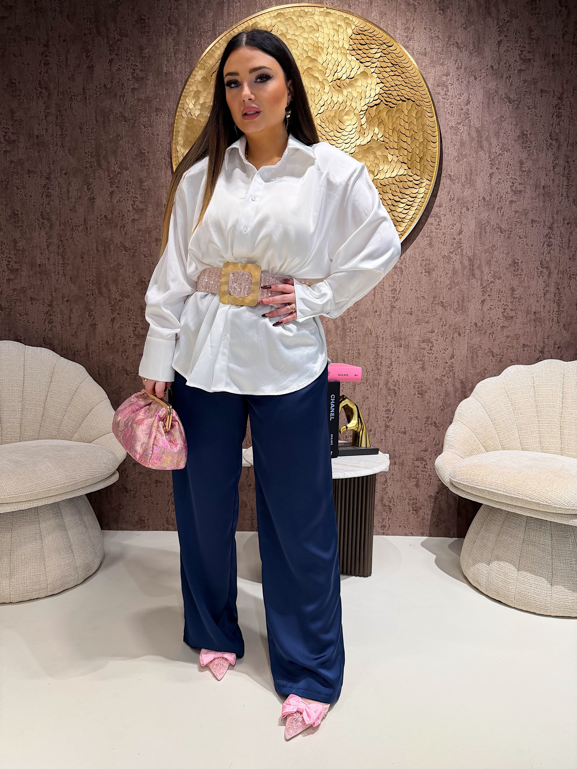 Pantalone satin con elastico - R.a. Boutique