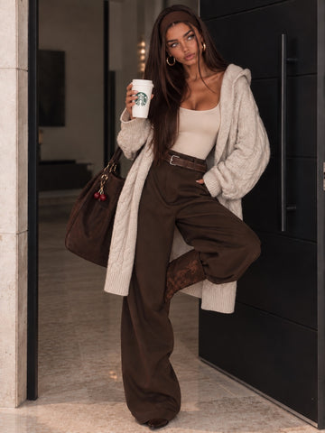 Pantalone a gamba ampia con cintura inclusa - R.a. Boutique