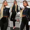 Giaccone in jeans con pelo - R.a. Boutique 