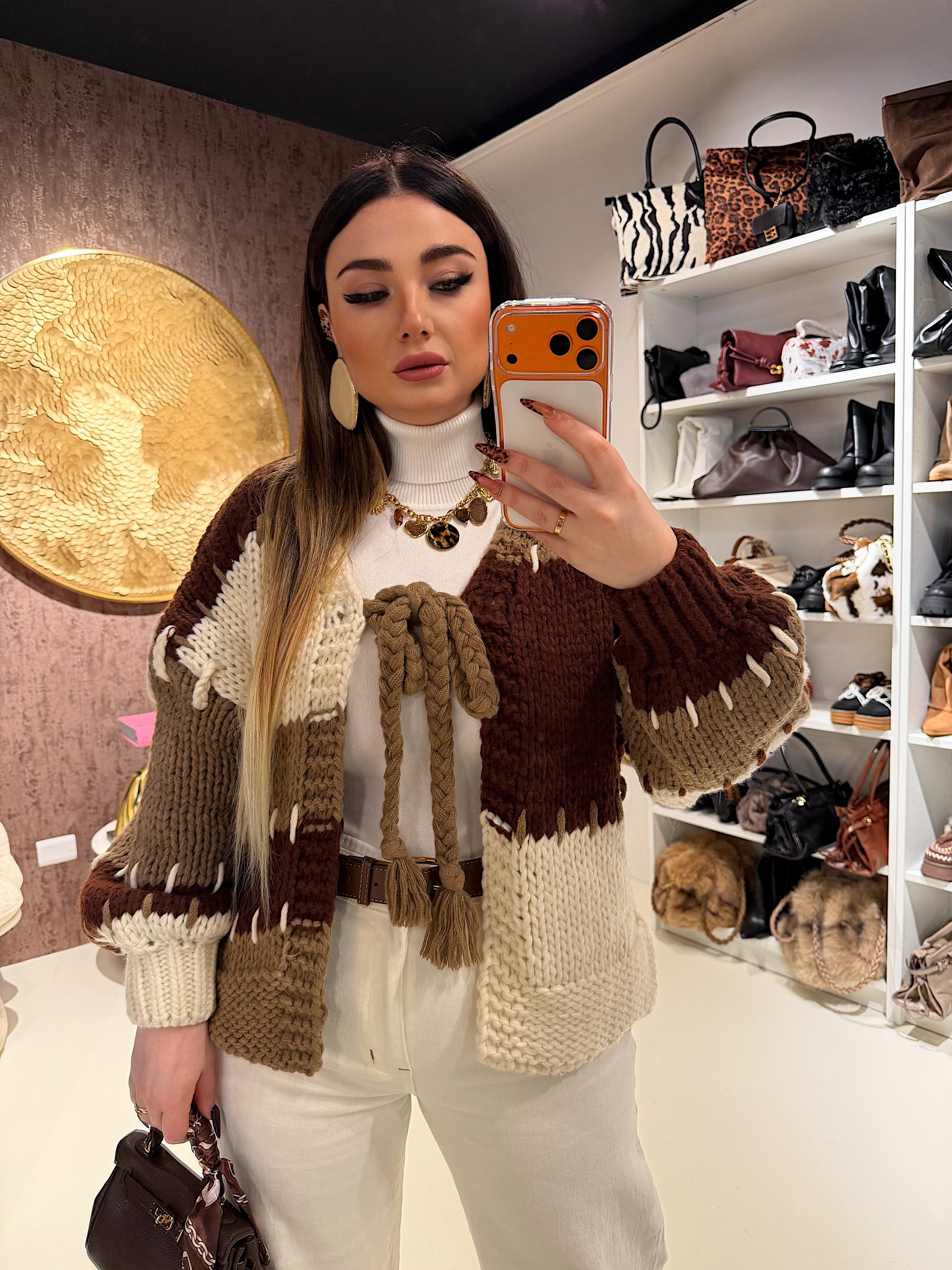 Cardigan a trecce - R.a. Boutique