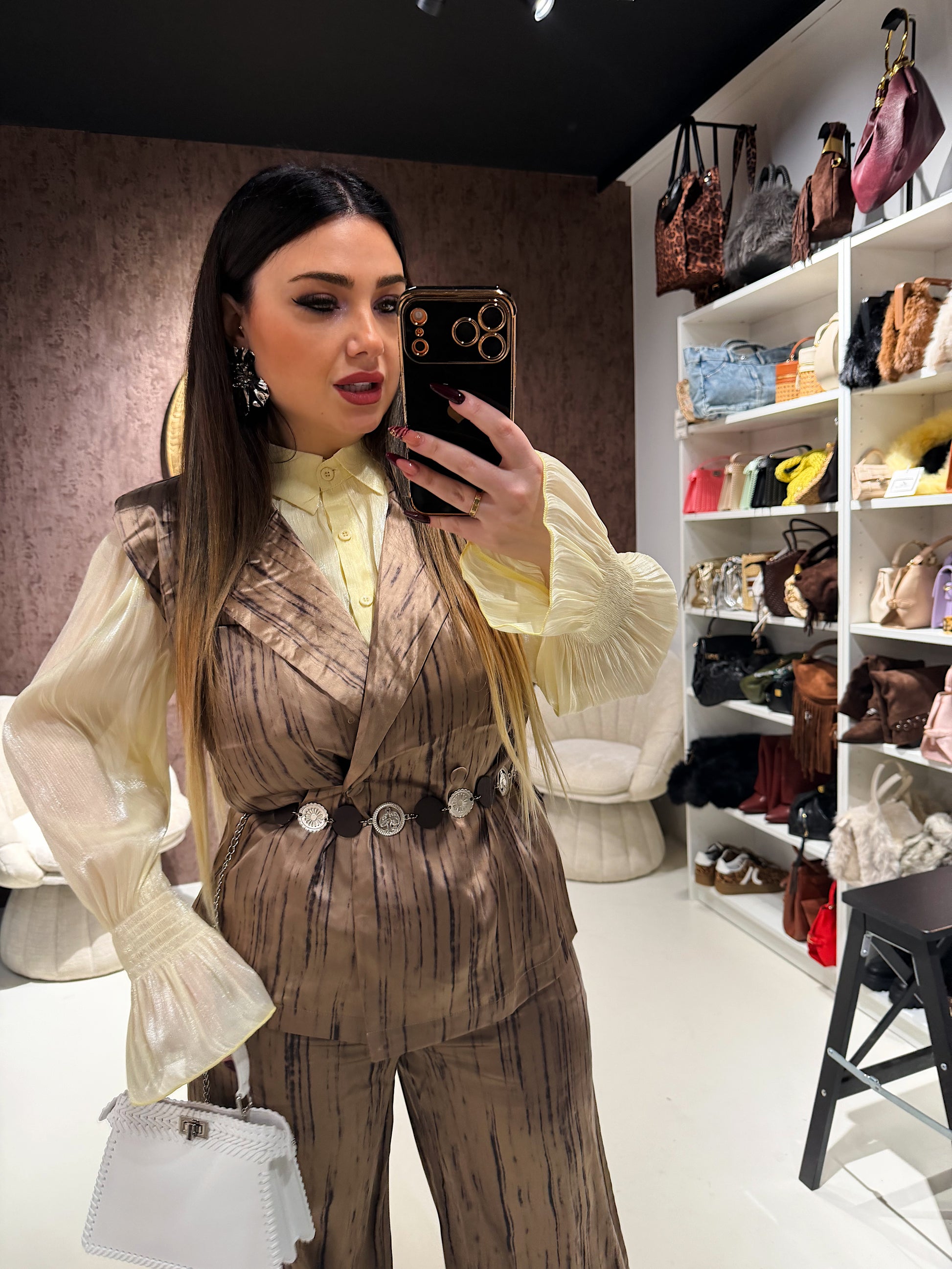 Completo venature luxury con cintura - R.a. Boutique