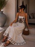 Abito lungo boho chic ricamato - R.a. Boutique
