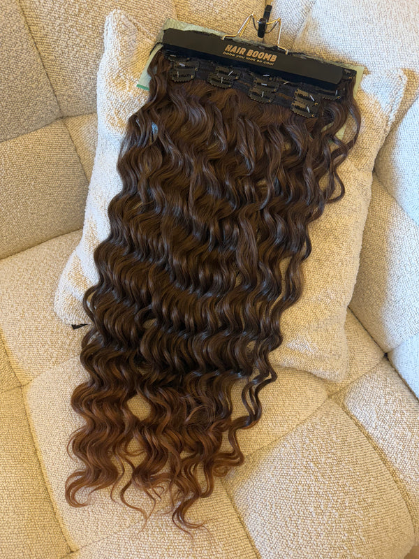 7 bandas de ondas suaves con clips marrones degradados