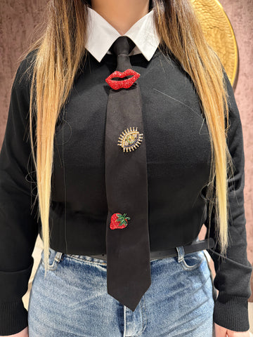 Cravatta con spilla - R.a. Boutique