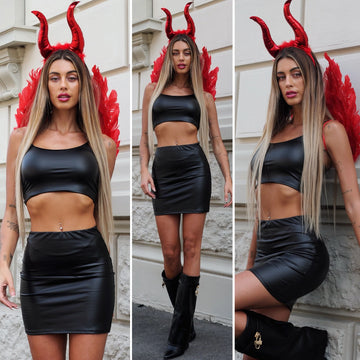 Completo due pezzi ecopelle (Diavoletta) - R.a. Boutique 