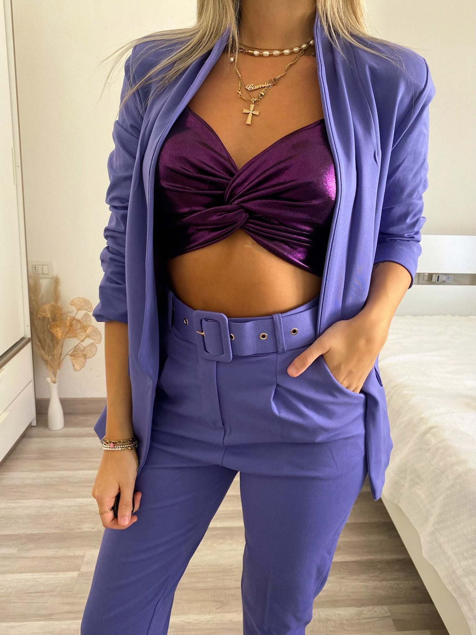 Top viola con nodo - R.a. Boutique 