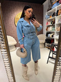 Giacca e pantalone in jeans con cintura - R.a. Boutique