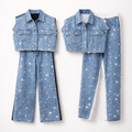 Completo denim con brillantini - R.a. Boutique