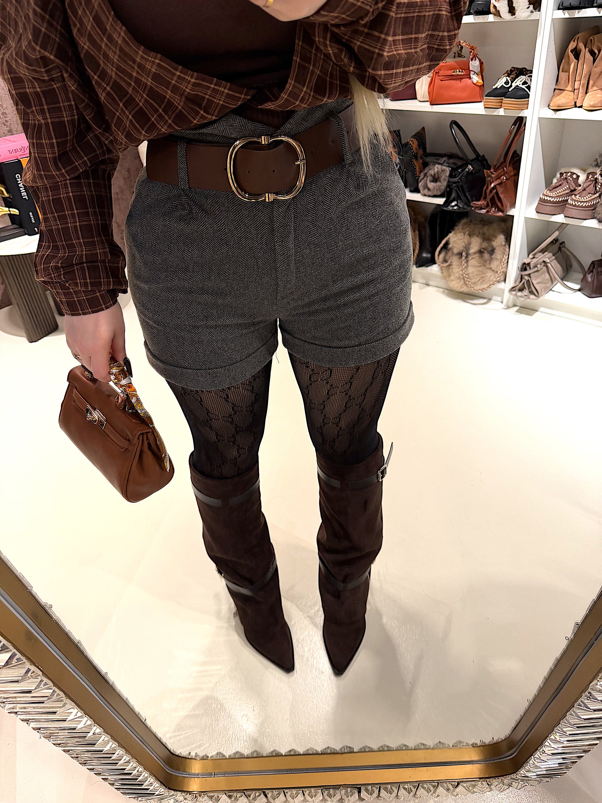 Short in panno con cintura - R.a. Boutique