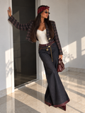 Jeans Palazzo con Dettagli Bordeaux e Catenina Inclusa - R.a. Boutique