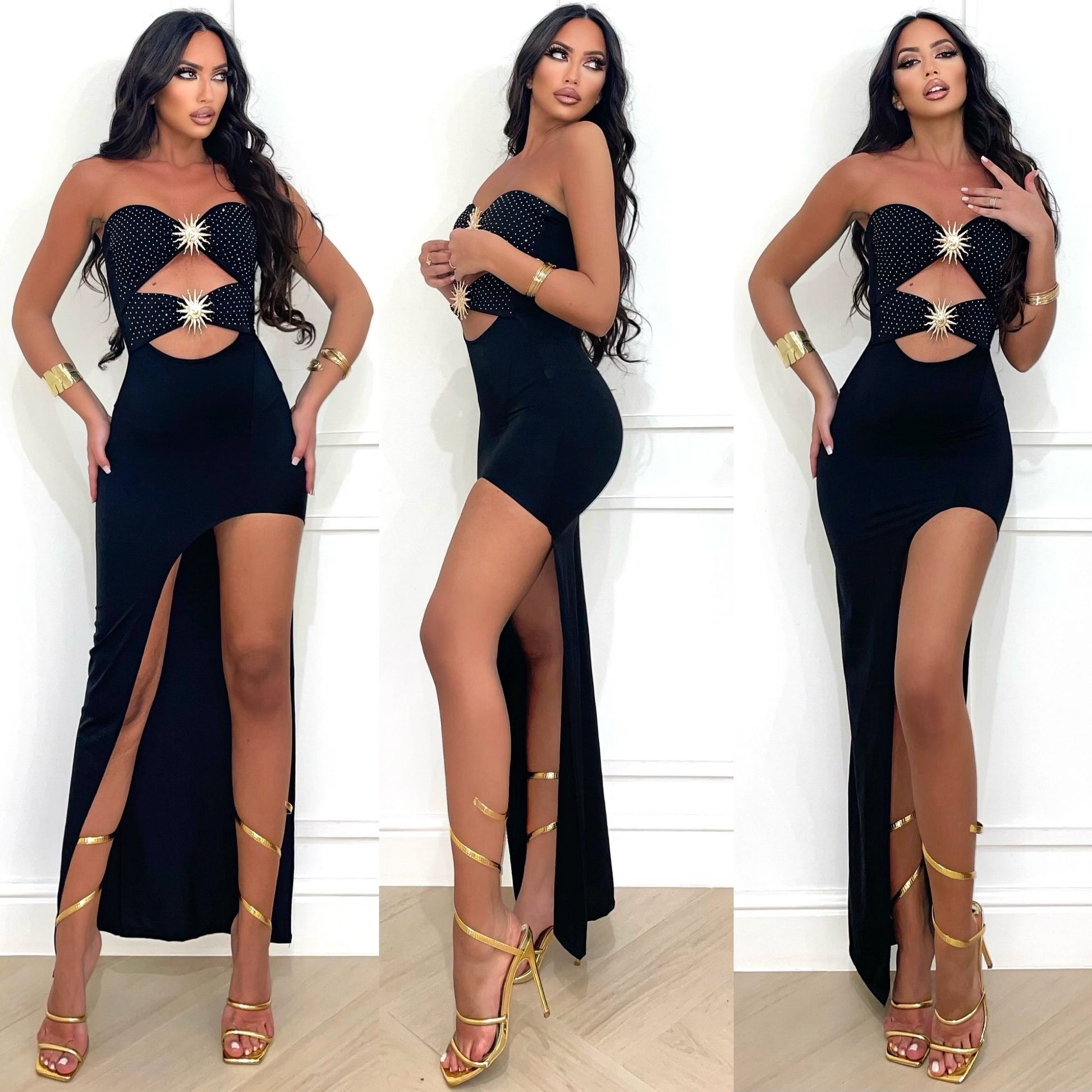 Abito a fascia con strass e sole - R.a. Boutique