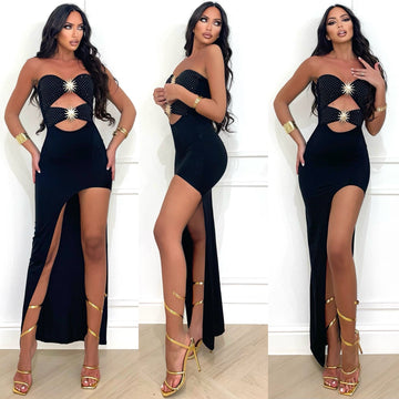 Abito a fascia con strass e sole - R.a. Boutique