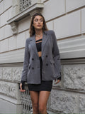 Blazer gessato grigio - R.a. Boutique 