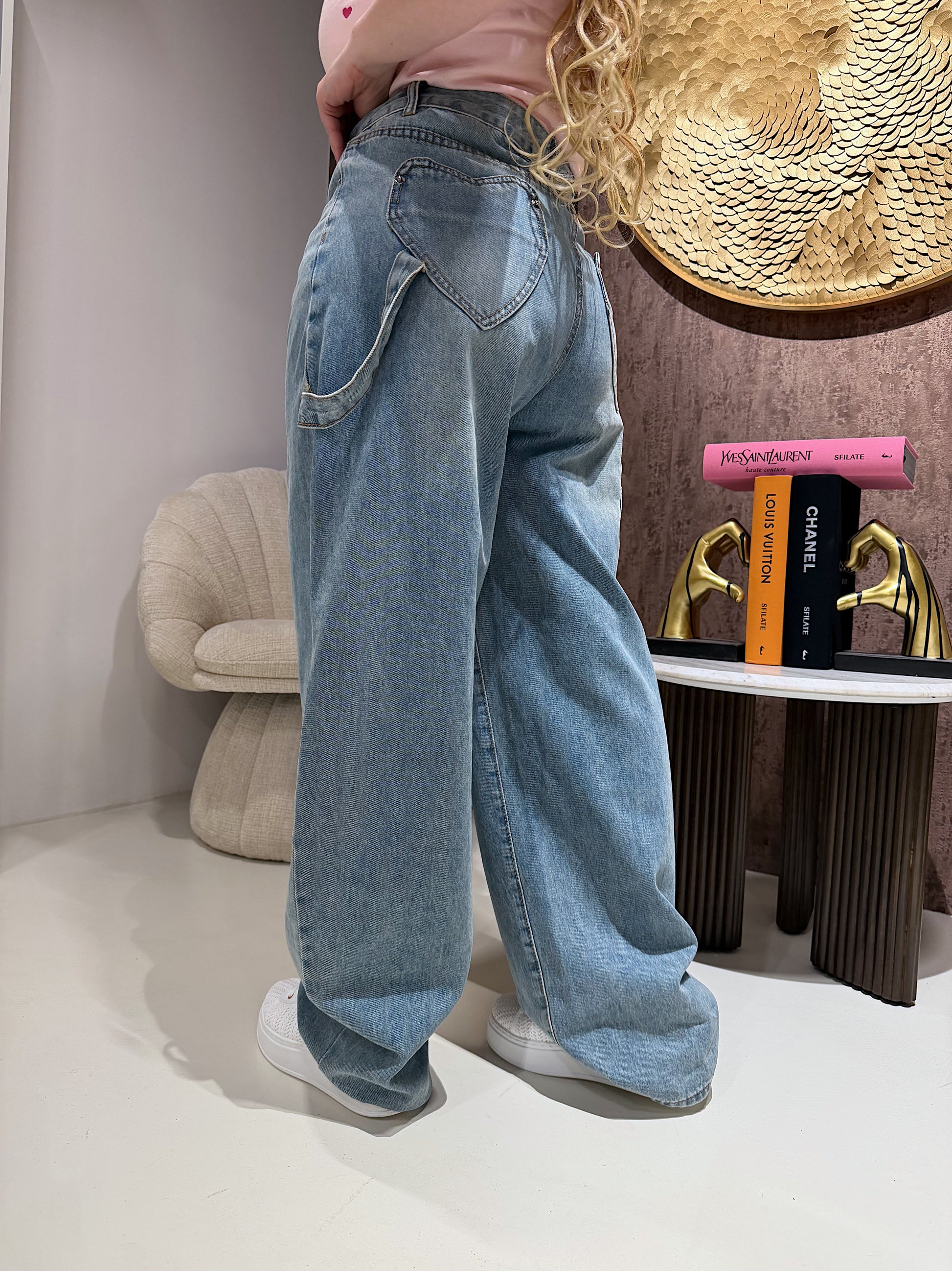 Jeans con tasca a cuore ballon - R.a. Boutique