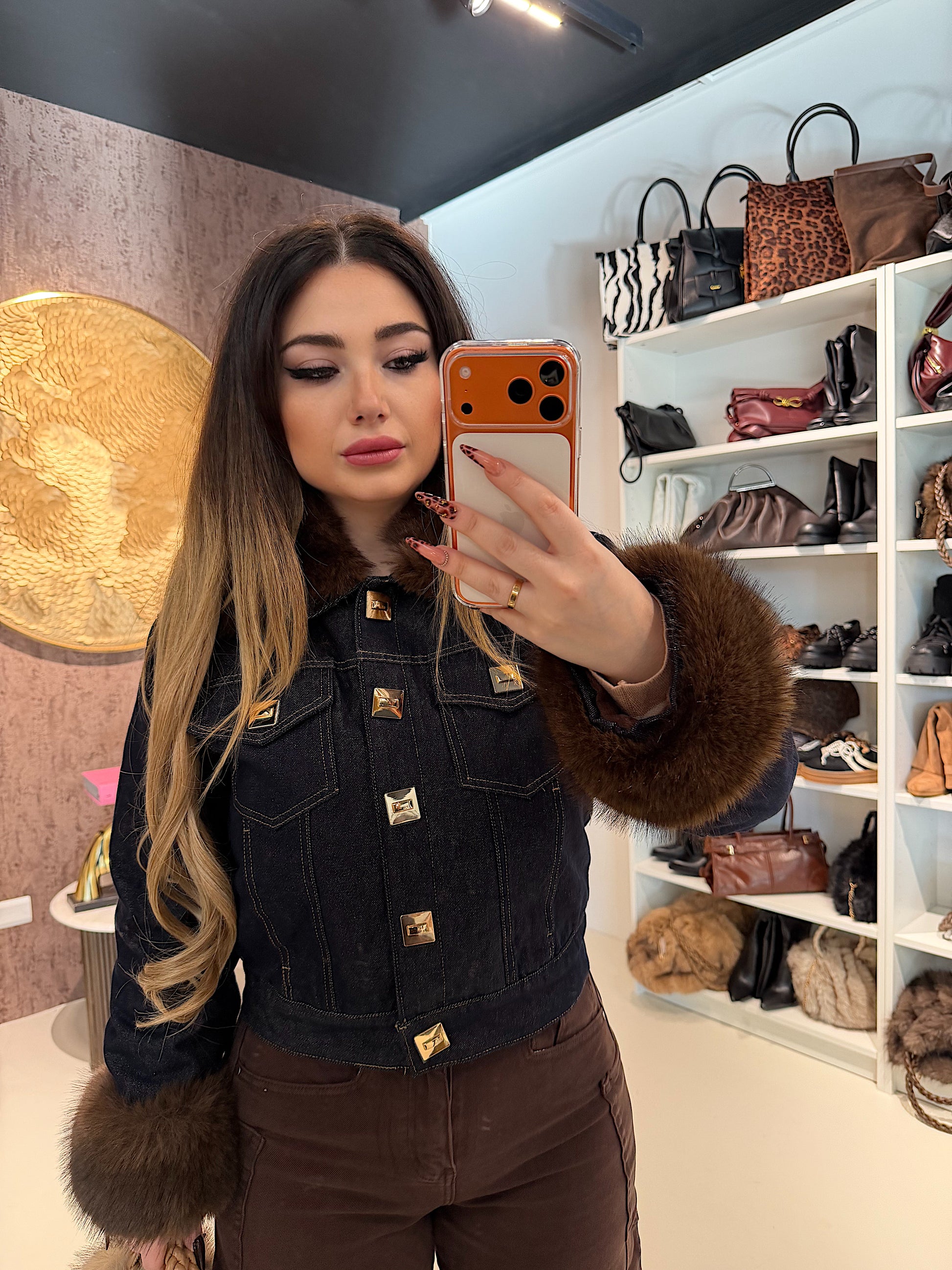 Giacca Denim Luxury Fur - R.a. Boutique