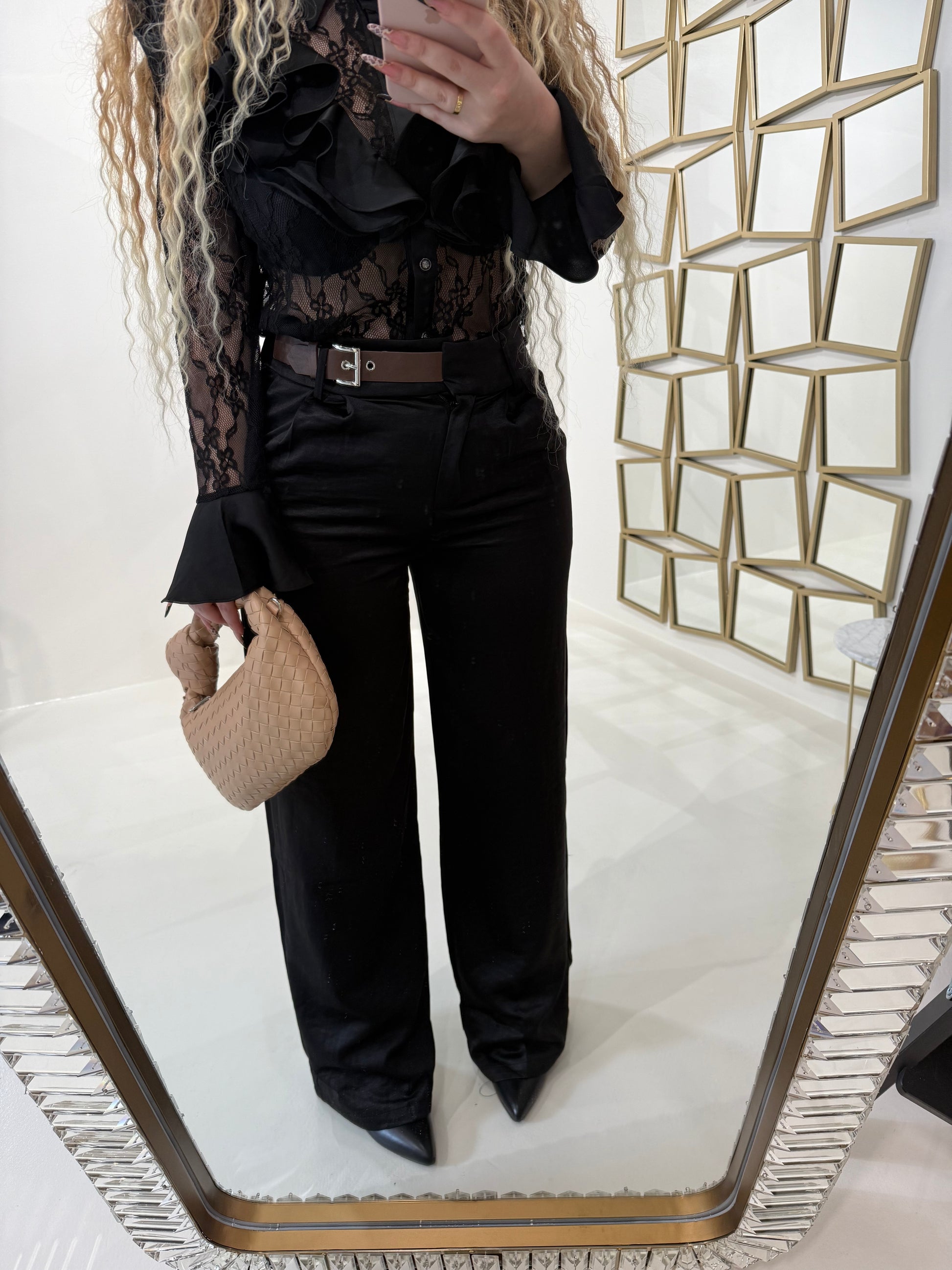 Pantalone con fibbia laterale - R.a. Boutique