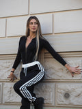 Pantalone sportivo con righe bianche - R.a. Boutique 