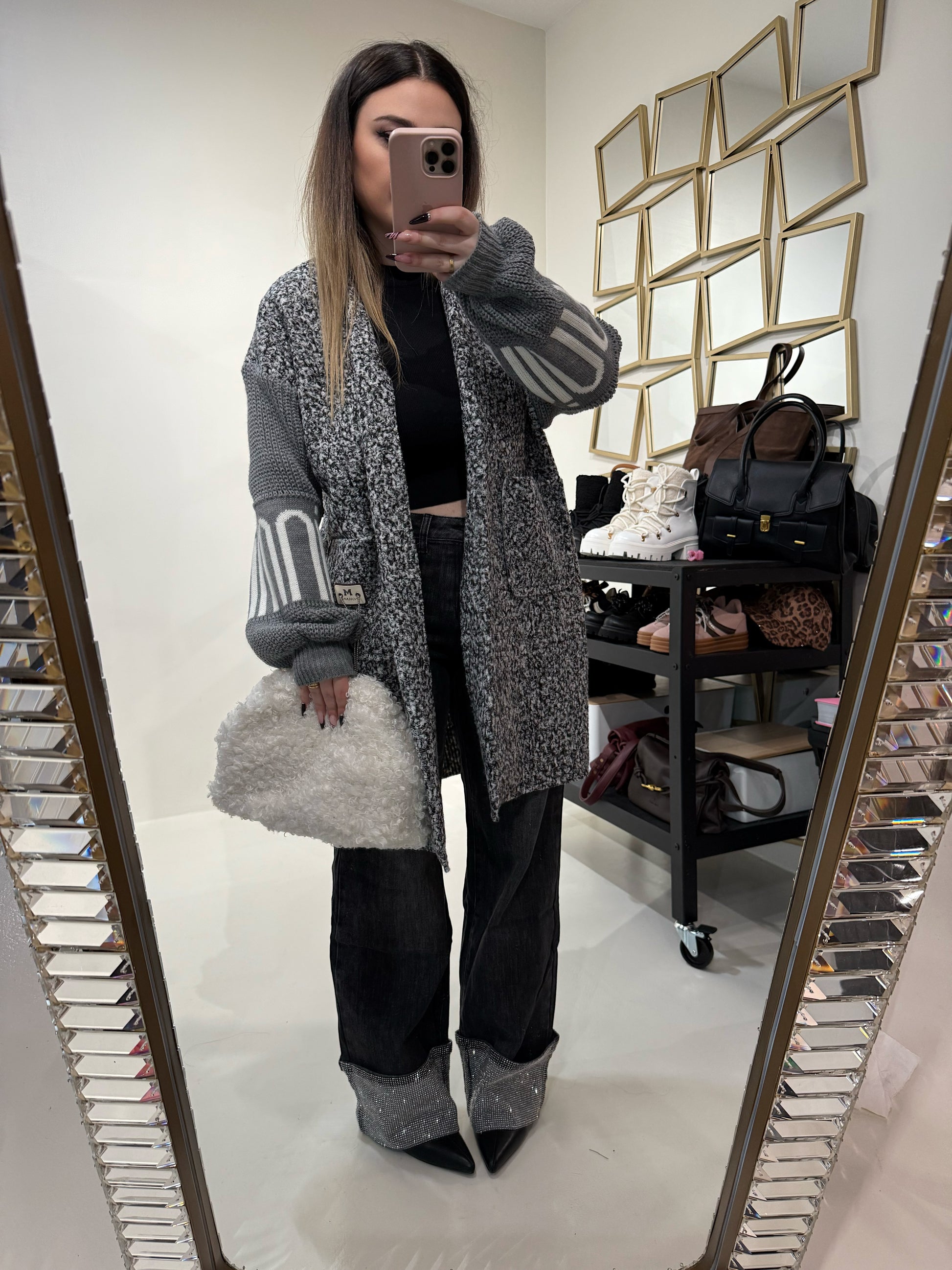 Cardigan lungo con polsino - R.a. Boutique