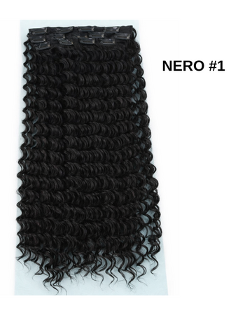 7 fasce Ricce con clip vari colori - R.a. Boutique