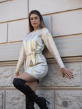 Abito in maglia gold con cintura - R.a. Boutique 